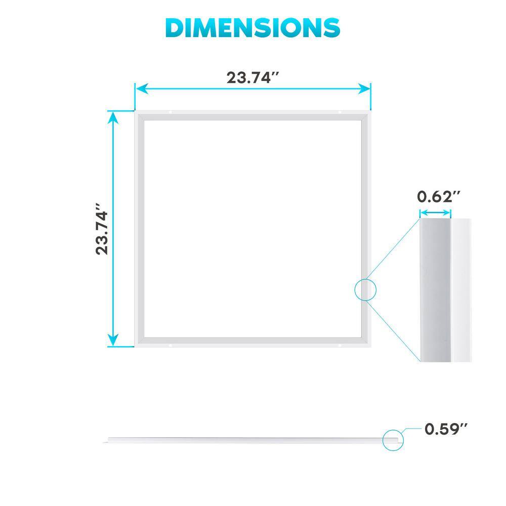 LUXRITE 2 x 2 ft. 250037505000 Lumens Integrated LED Panel Lights 20-Watt30-Watt40-Watt 3 Color Selectable Damp Rated 1-Pack LR24185-1PK