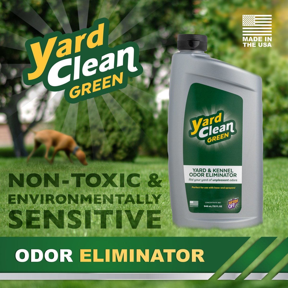 Yard Clean Green Yard and Kennel Cat and Dog Odor Eliminator and Stain Remover Concentrate