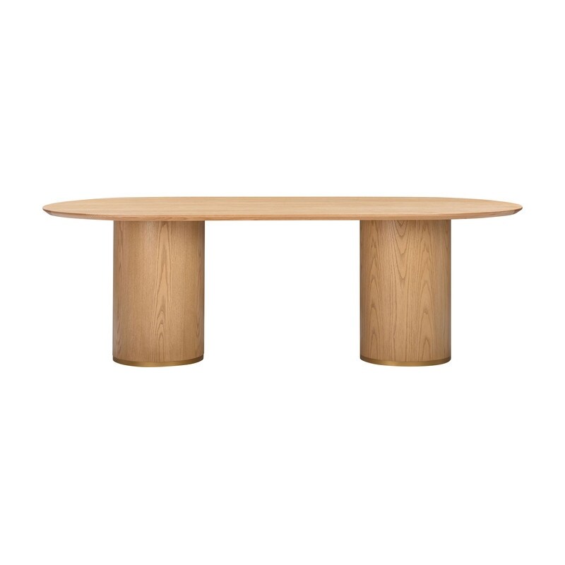 Brandy Natural Ash Wood Oval Dining Table   Natural