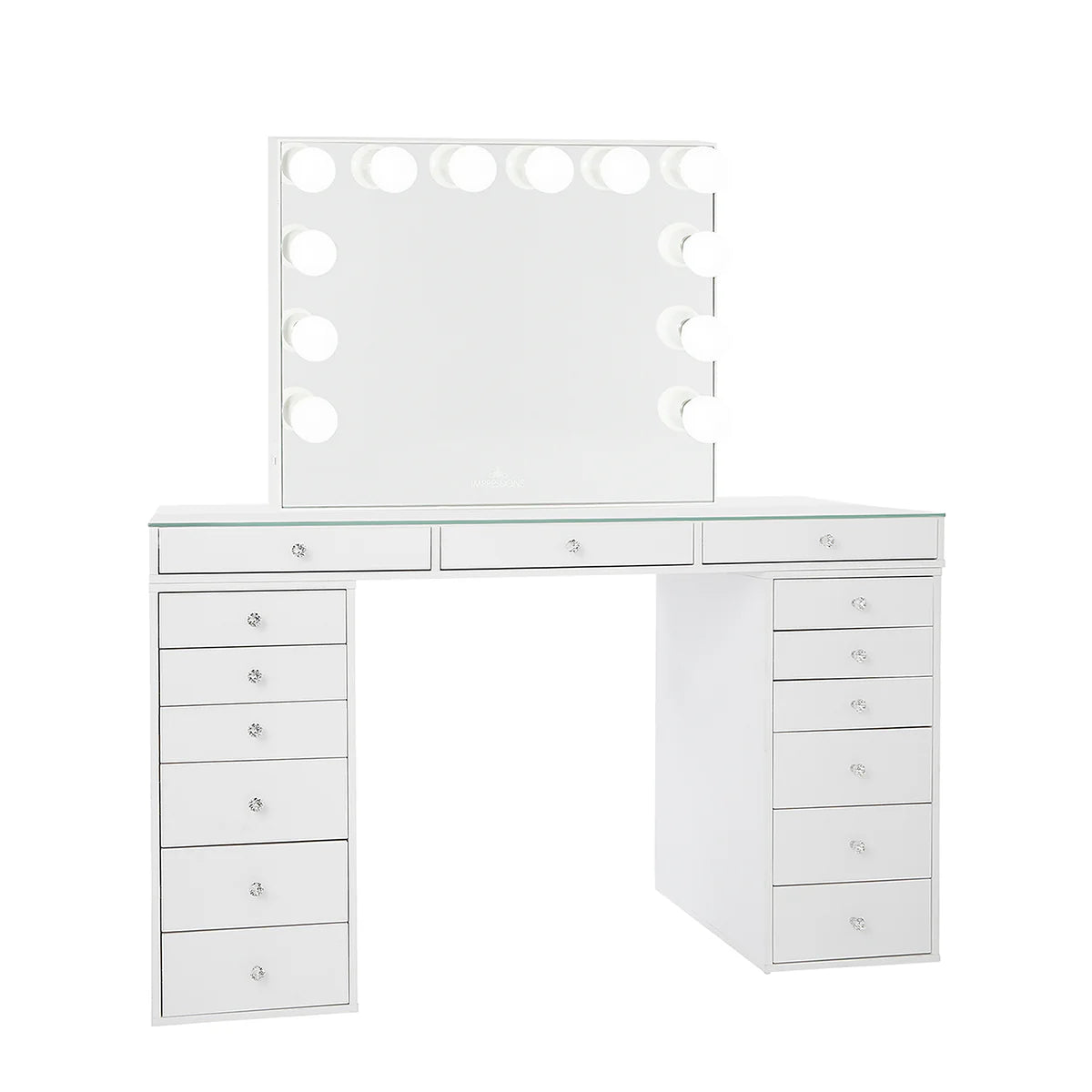 IVFT-SSPRO26DR-WHT2-N | SlayStation® Pro 2.0 Tabletop + Vanity Mirror + 6 Drawer Units Bundle