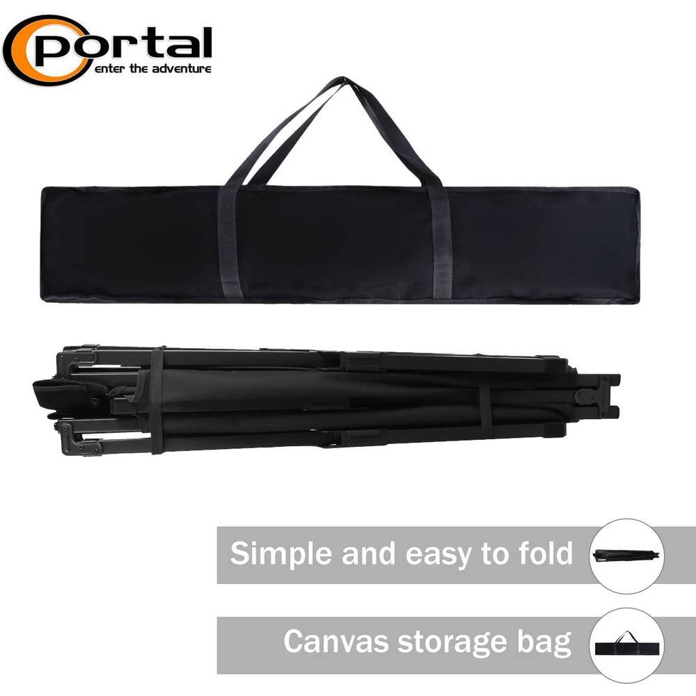 Portal 83 in. Steel Heavy Duty Black Folding Camping Cot PR-BD630-82701L-BLK