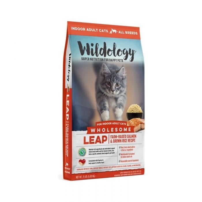 Wildology Leap Salmon and Rice Indoor Adult Dry Cat Food - 15 lbs.