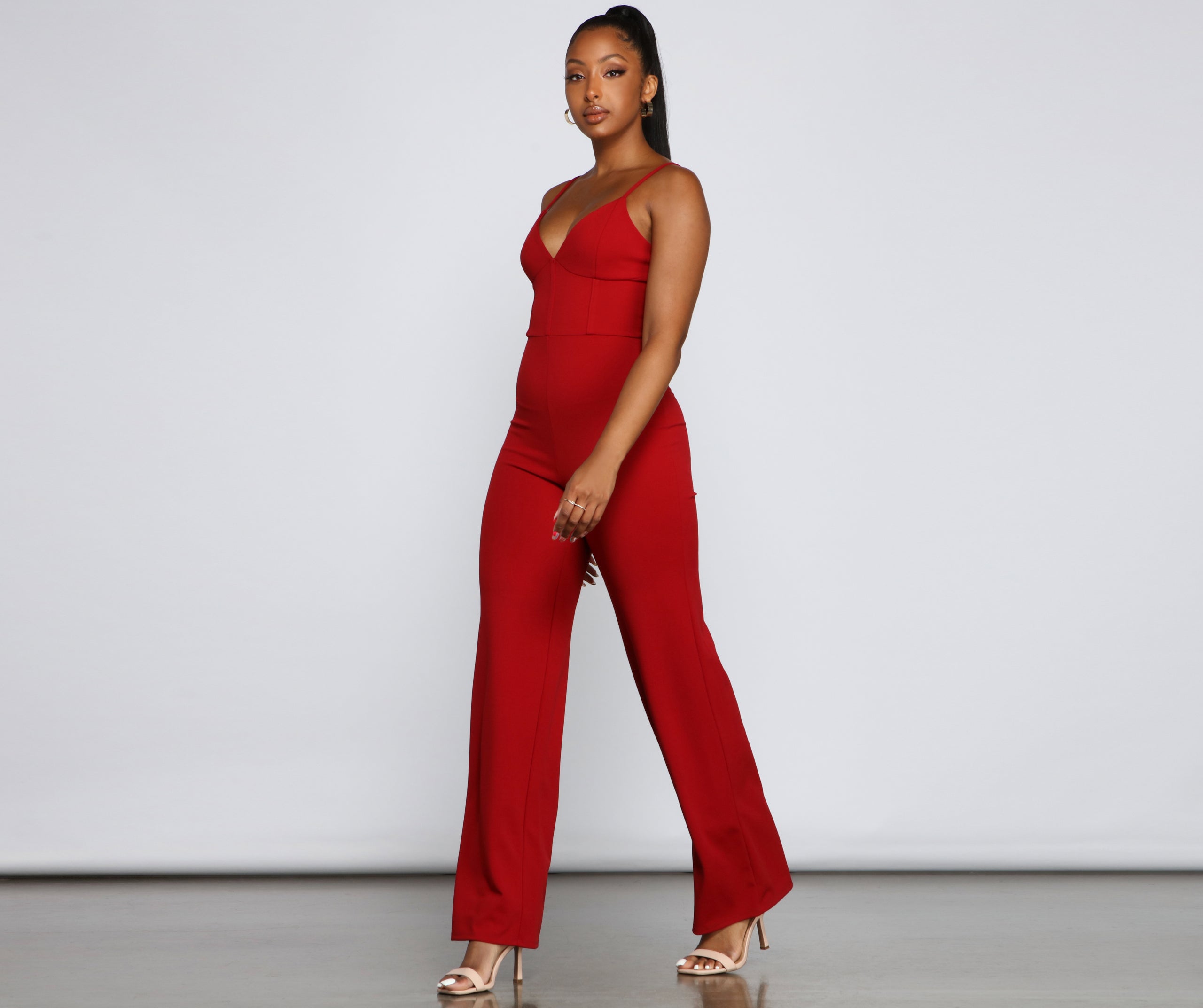 Made You Look Corset Detail Jumpsuit