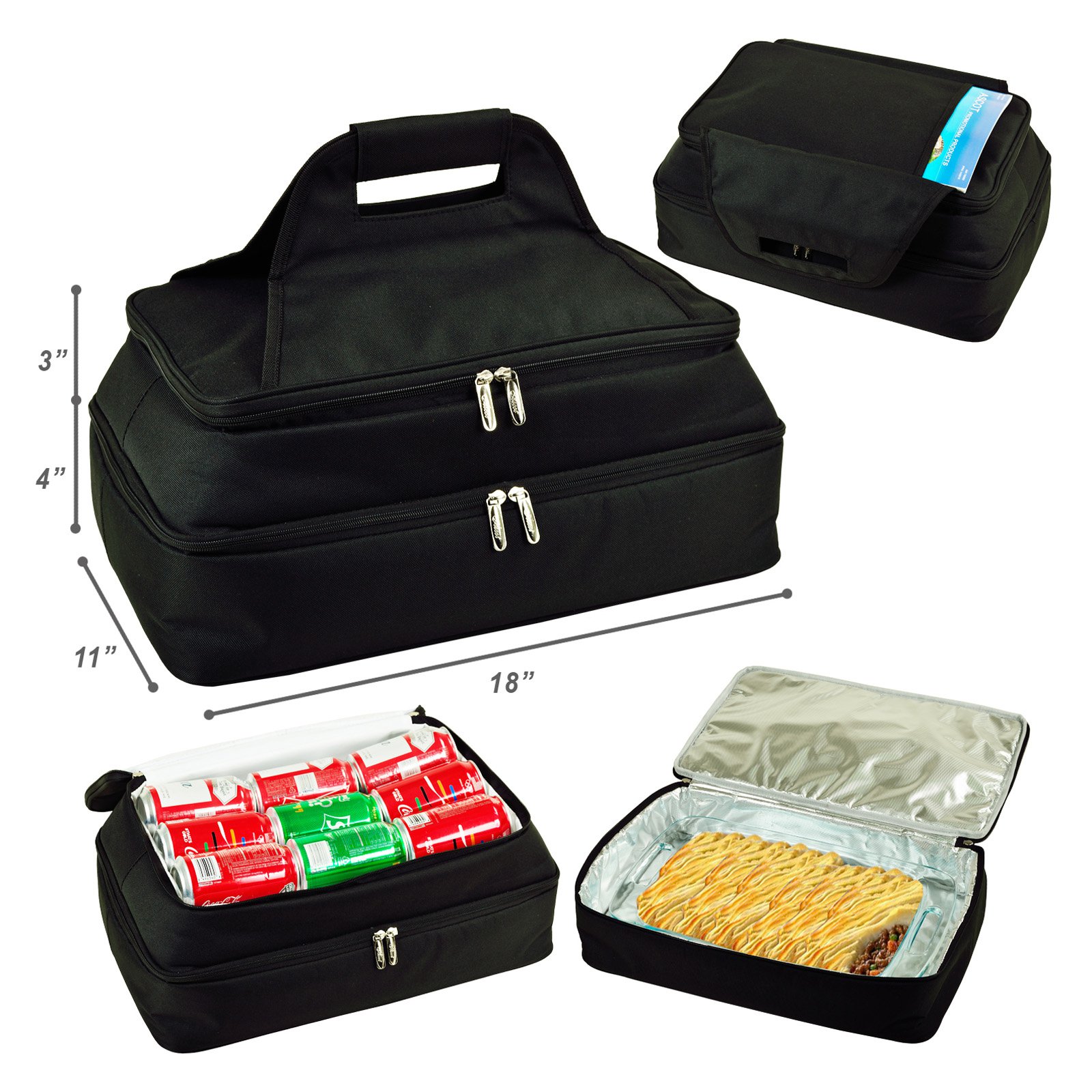 Picnic at Ascot Two Layer， Hot/Cold Thermal Food/Casserole Carrier