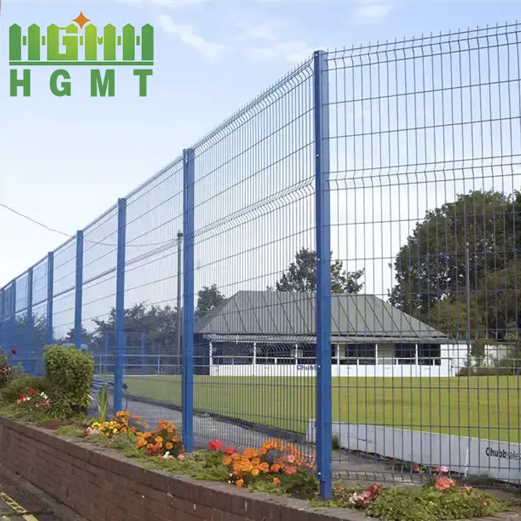 Welding Iron Wire Mesh ODM Factory Supply Curved Hot Dip Galvanized Peach Post 3D Mesh Fence