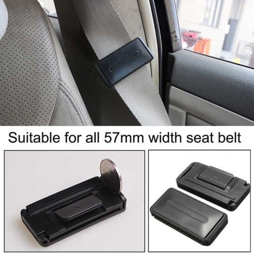 2pcs Black Car Safety Seat Belt Adjuster Clip Clamp Shoulder Neck Comfort