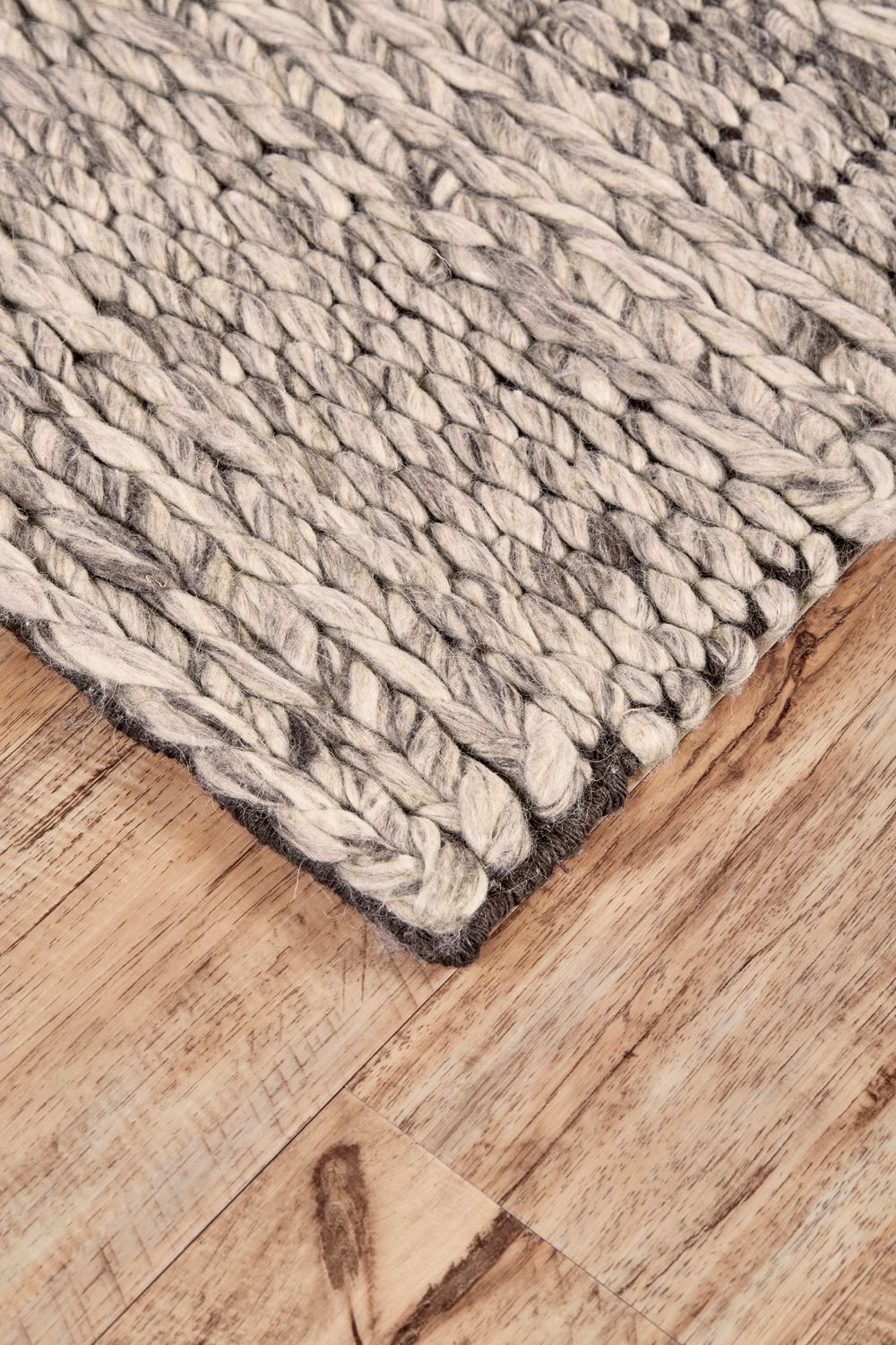 Genet Hand Woven Ivory and Gray Rug by BD Fine