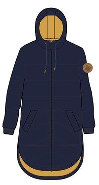 Flora Long Recycled Insulated Jacket - Rich Navy