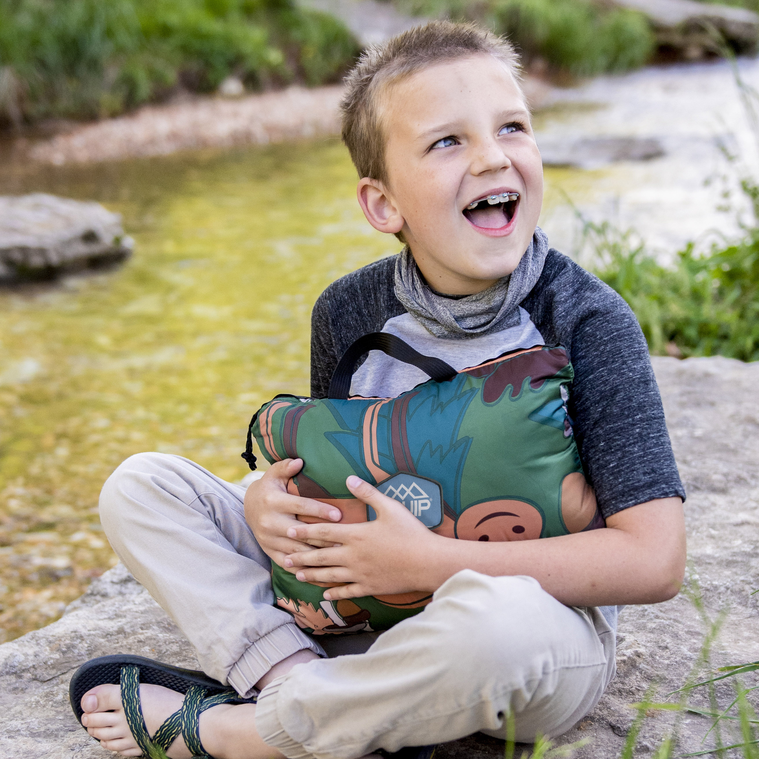 EQUIP Camping Poncho Picnic Blanket and Mat， Green Moose Print， Size 66.9 In. L x 51.18 In. Material Polyester