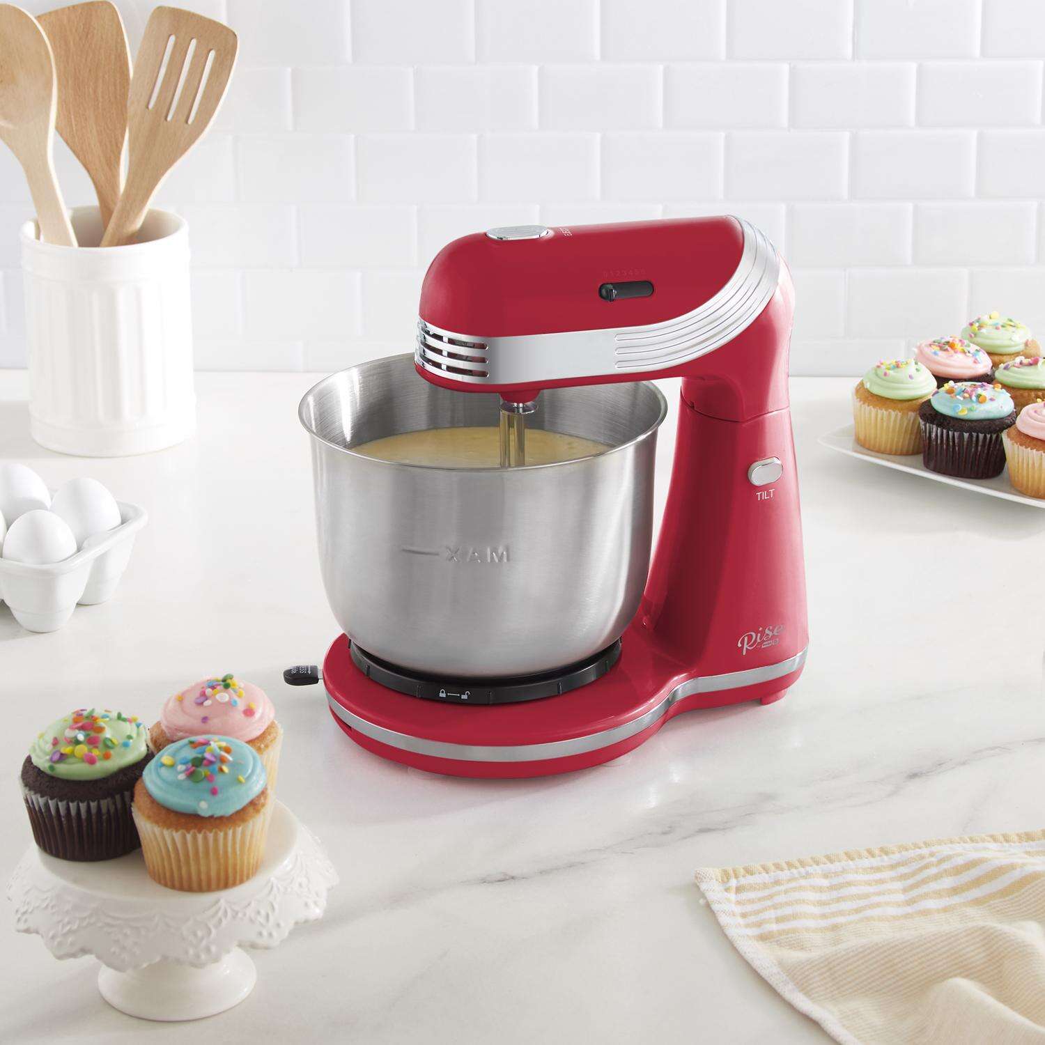 Rise by Dash Red 3 qt. cap. 6 speed Stand Mixer