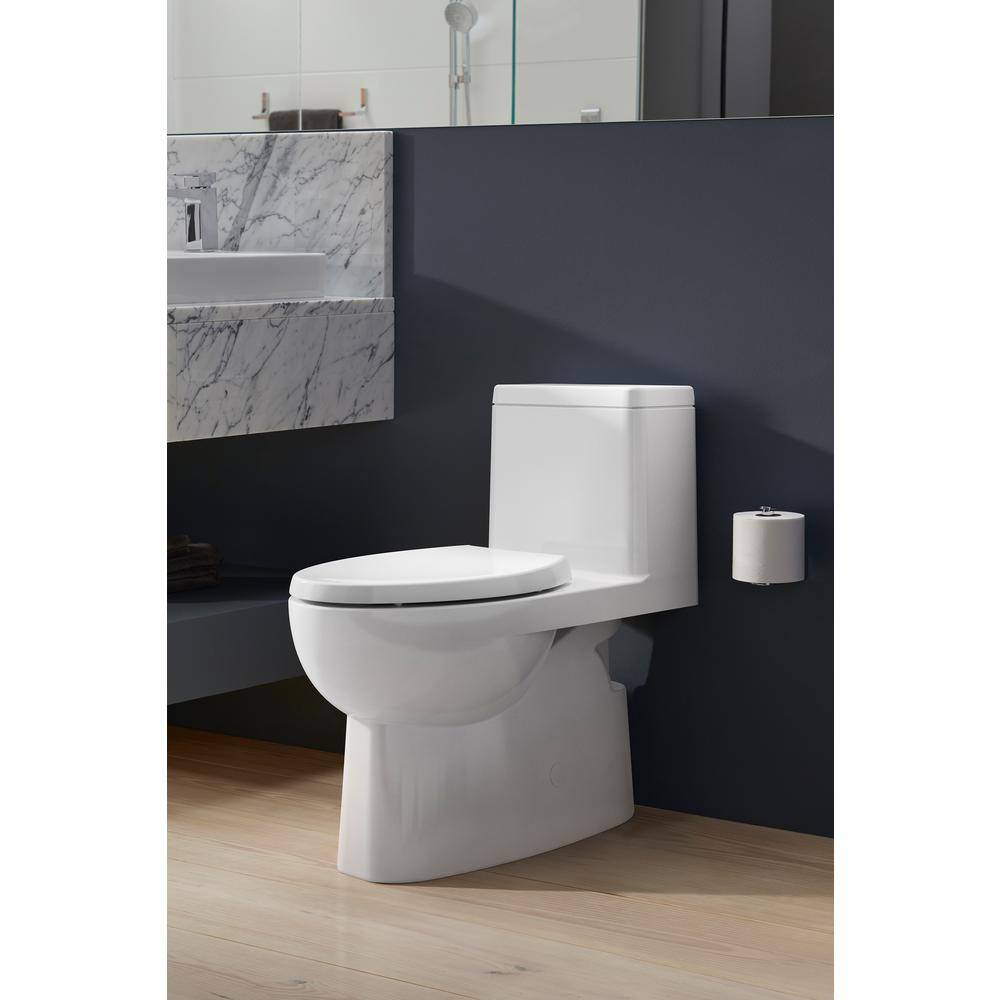 KOHLER Reach 16.5 in. H 1-piece 1.28 GPF Single Flush Elongated Toilet in White (Seat Included) K-78080-0