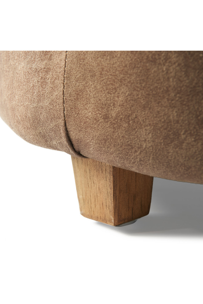 Round Leather Footstool  Rivièra Maison Bowery   Transitional   Footstools And Ottomans   by Oroa   Distinctive Furniture  Houzz