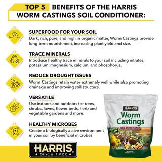 Harris 4 Qt. Worm Castings Premium Soil Conditioner (4-Pack) 4WORM-4