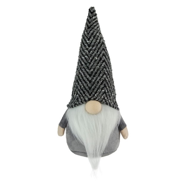 Gray And White Standing Gnome Tabletop Christmas Decoration