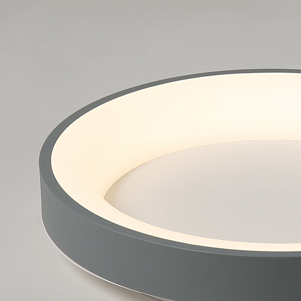 LED Grey Round Flush Mount Ceiling Light