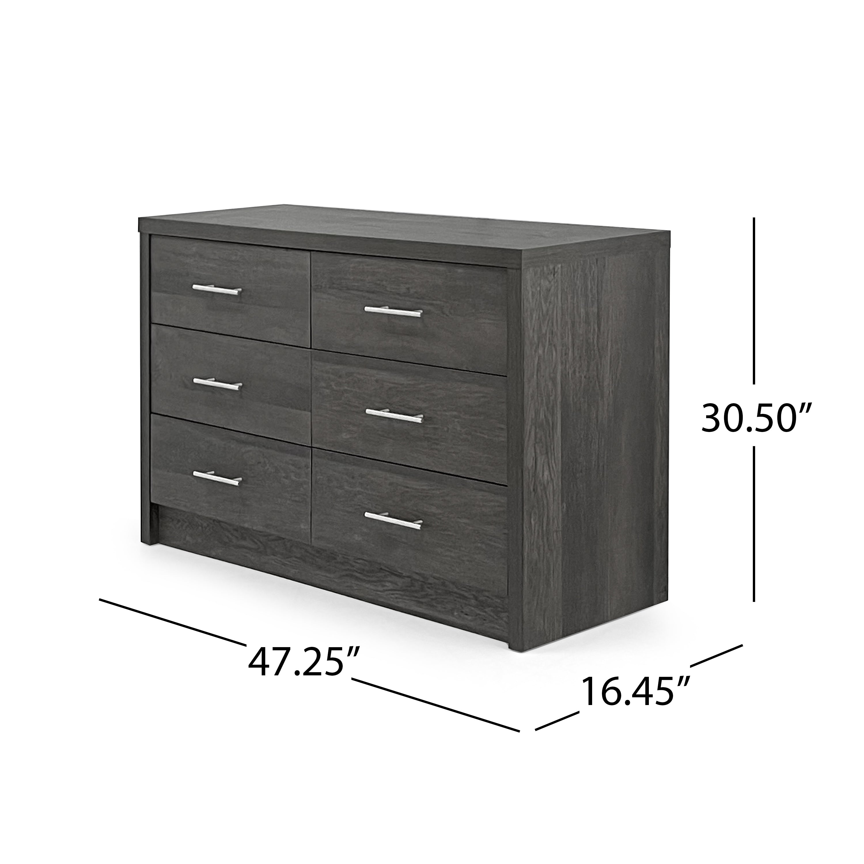 Marlette Modern Faux Wood 6 Drawer Double Dresser