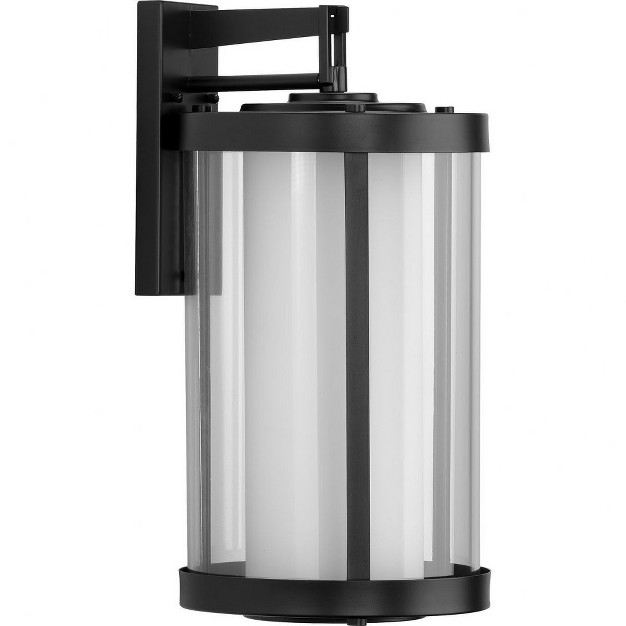 Progress Lighting Irondale 1 light Outdoor Wall Lantern In Matte Black With Clear Glass Shade