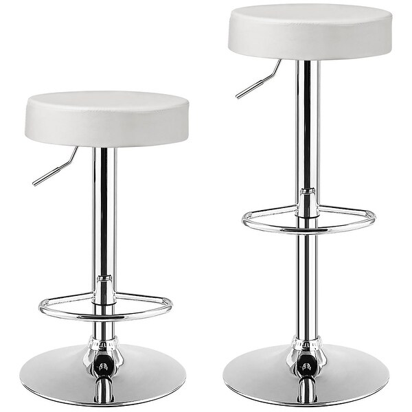 Costway Set of 4 Round Bar Stool Adjustable Swivel Pub Chair w/