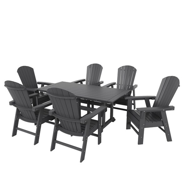 Polytrends Altura 7Piece Poly EcoFriendly All Weather Outdoor Dining Set with Armchairs