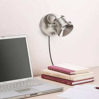 Hampton Bay 5.1 in. Brushed Nickel Integrated LED Spotlight Desk Lamp 19274-002