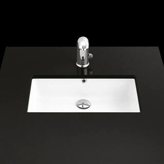 WS Bath Collections Under TP 738 21.9 in. Undermount Bathroom Sink in Glossy White Under TP 738