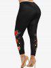 Heart Print Tee and High Waist Skinny Leggings Plus Size Outfit