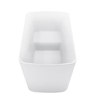 Mokleba 47 in. Acrylic Freestanding Flatbottom Japanese Soaking Bathtub with Pedestal Not Whirlpool SPA Tub in Glossy White BTHDEB1327047