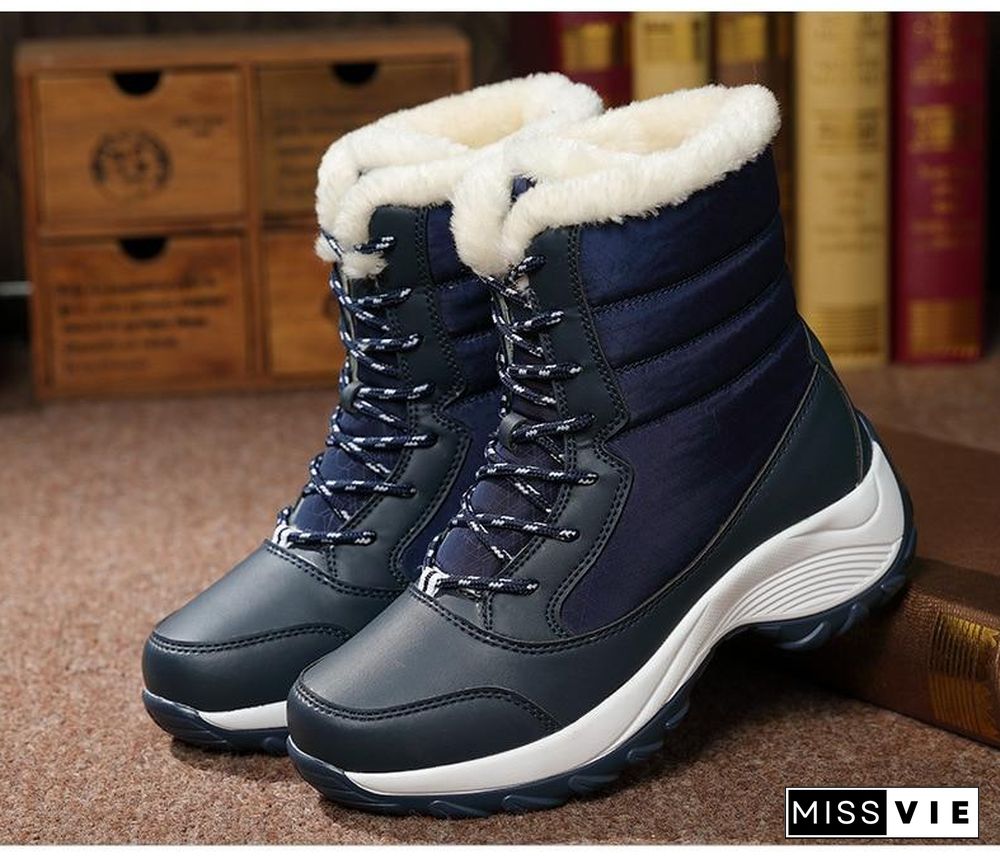 Women Boots Waterproof Winter Snow Boots Platform Warm Ankle Winter Boots With Thick Fur