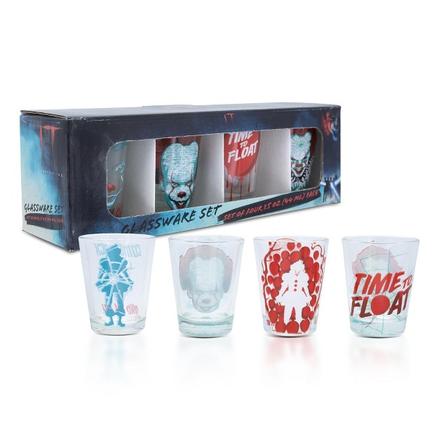 Silver Buffalo It Pennywise 2 ounce Mini Shot Glasses Set Of 4