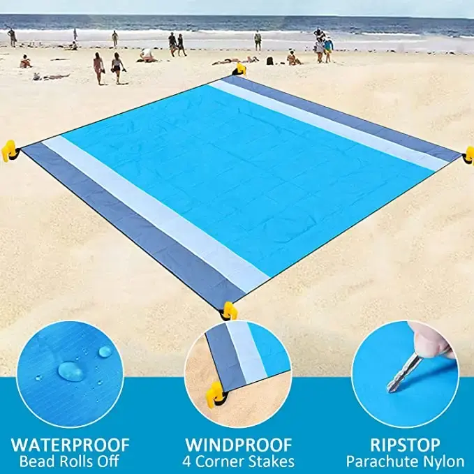 210*200cm Sand Proof Extra Large Oversize Quick Drying Lightweight   Durable Beach Blanket