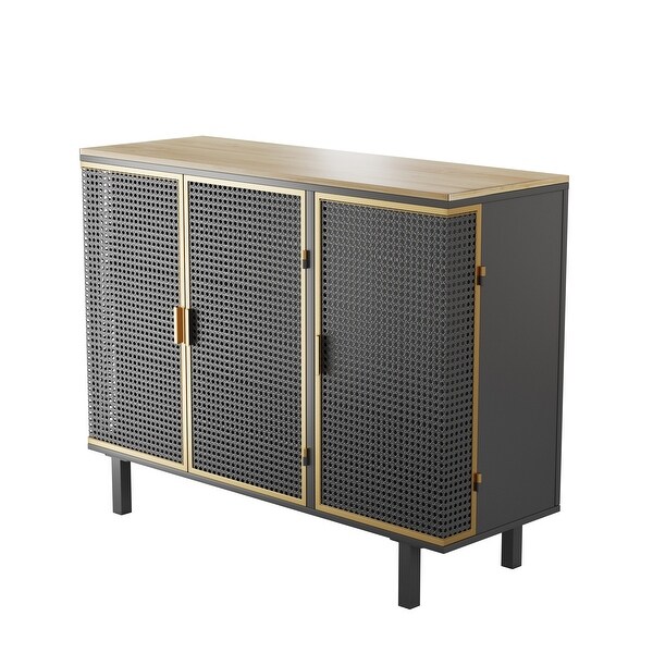 3 Doors Modern Sideboard， Freestanding Sideboard Storage Cabinet