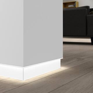 EMAC Novorodapie Eclipse Matt White 916 in. x 4 in. x 98-12 in. Aluminum Tile Edging Trim NRECAL15100BLR