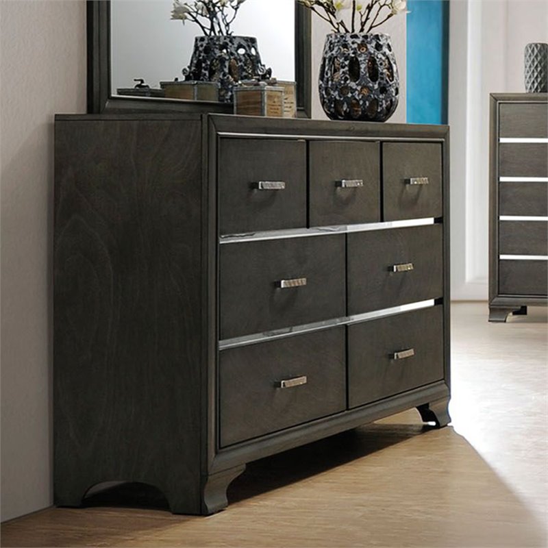 Acme Furniture Carine II Charcoal Dresser with Seven Drawers