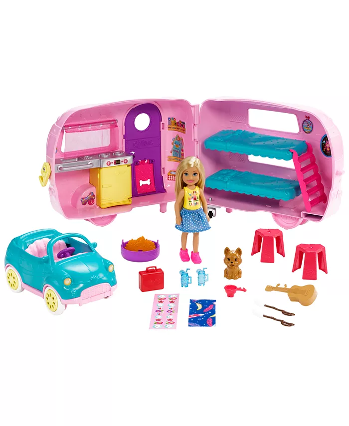 Barbie Toys Camper Playset with Chelsea Doll Toy Car and Accessories