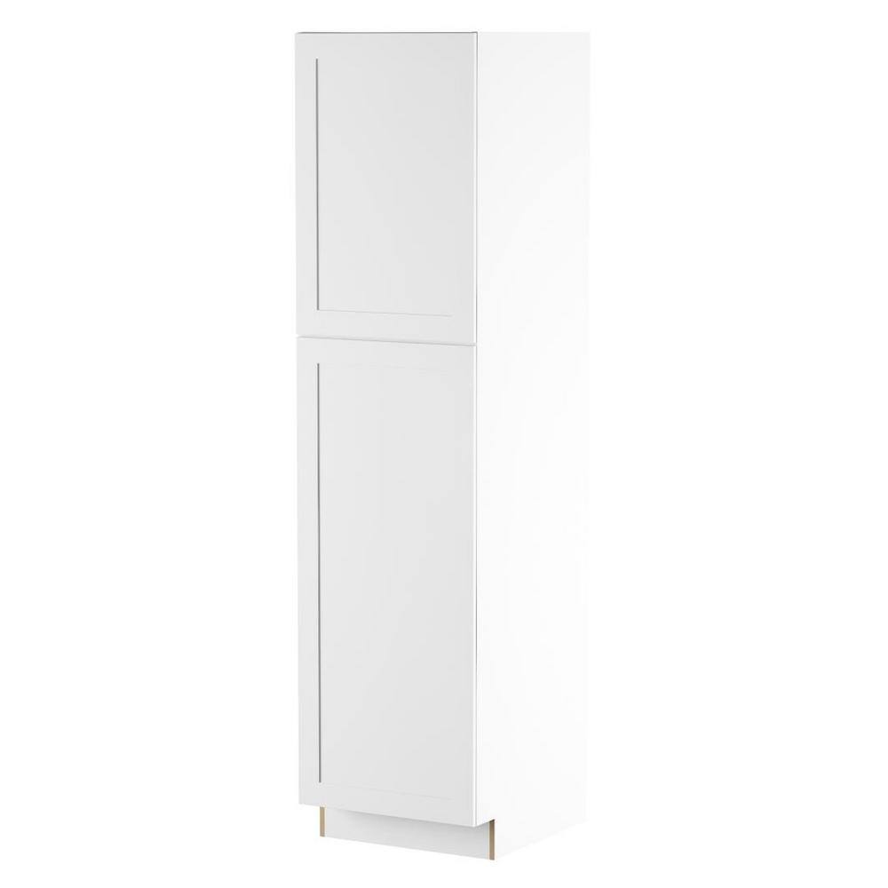 Hampton Bay Cambridge White Shaker Assembled Pantry Cabinet with Adjustable Shelves  Soft Close Doors (24 in. W x 24.5 in. D) CM2484P-WH