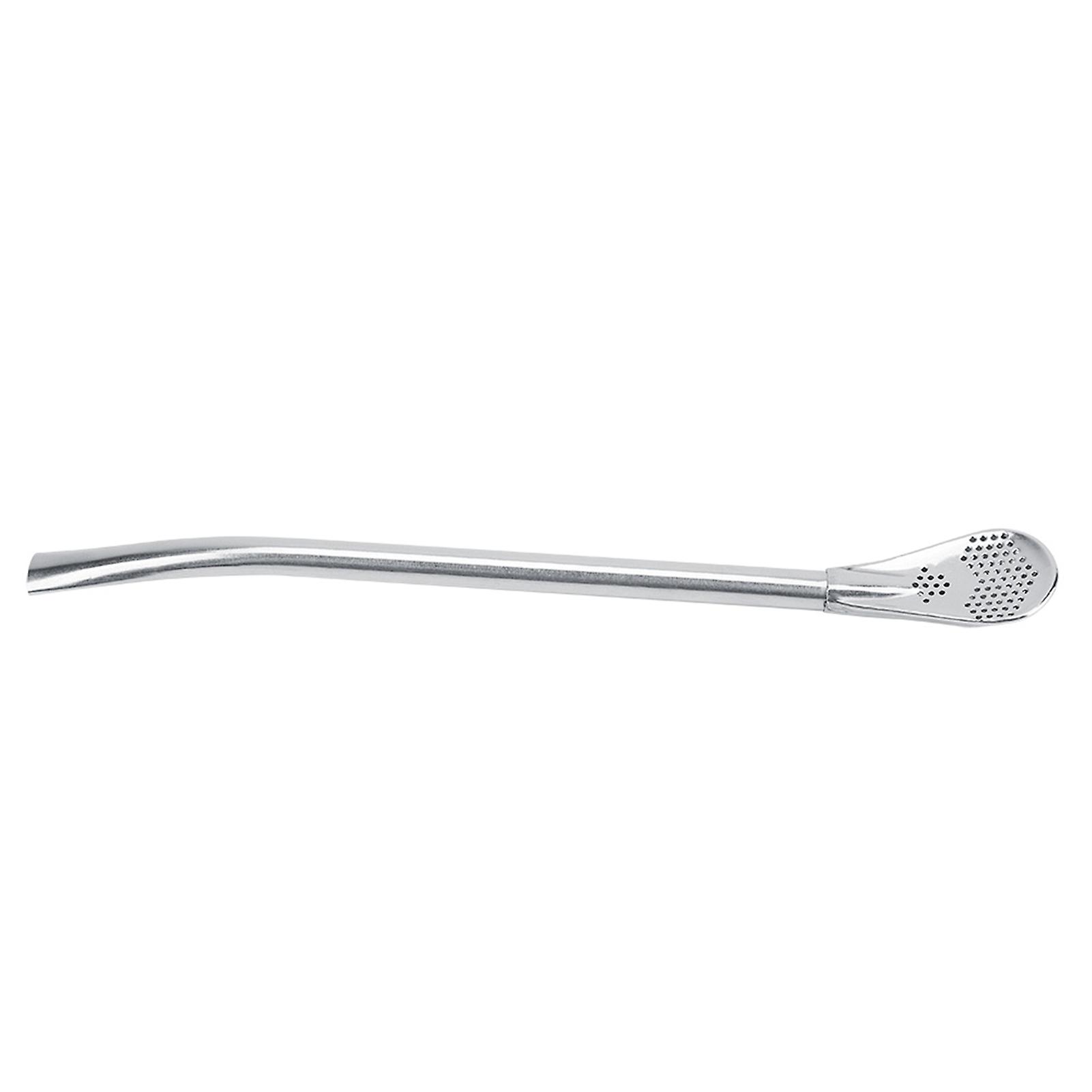 Stainless Steel Metal Drinking Straw Spoon Resuable Washable Cocktail Spoons L