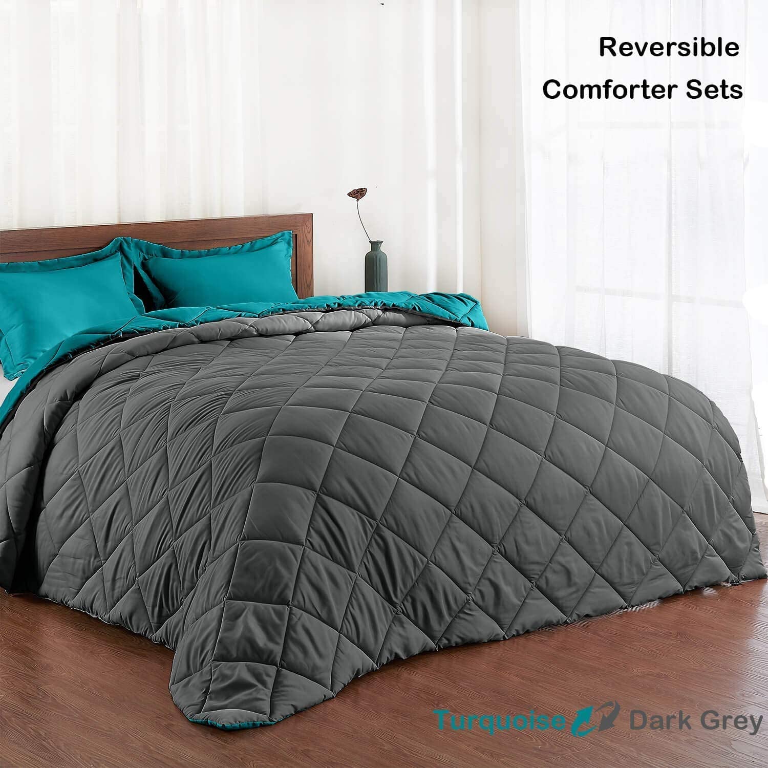 Down Alternative Reversible 3 pcs Comforter Set