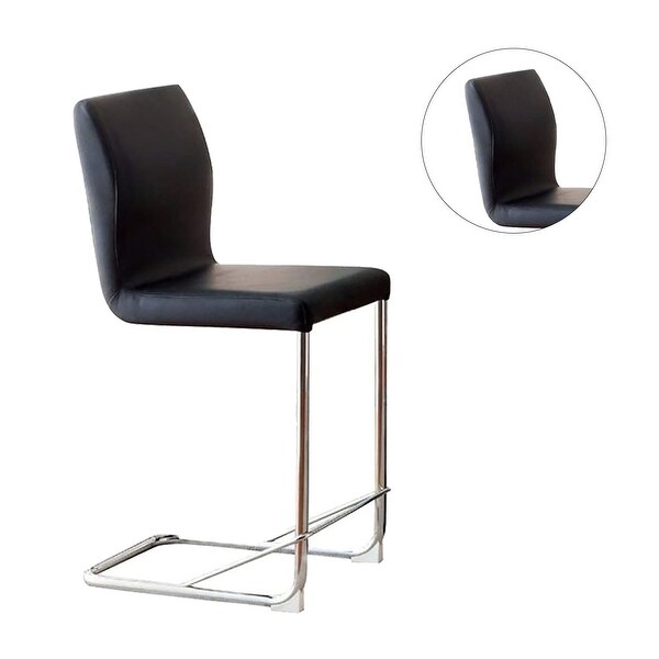 Set of 2 Dining Chairs in Black and Chrome Finish