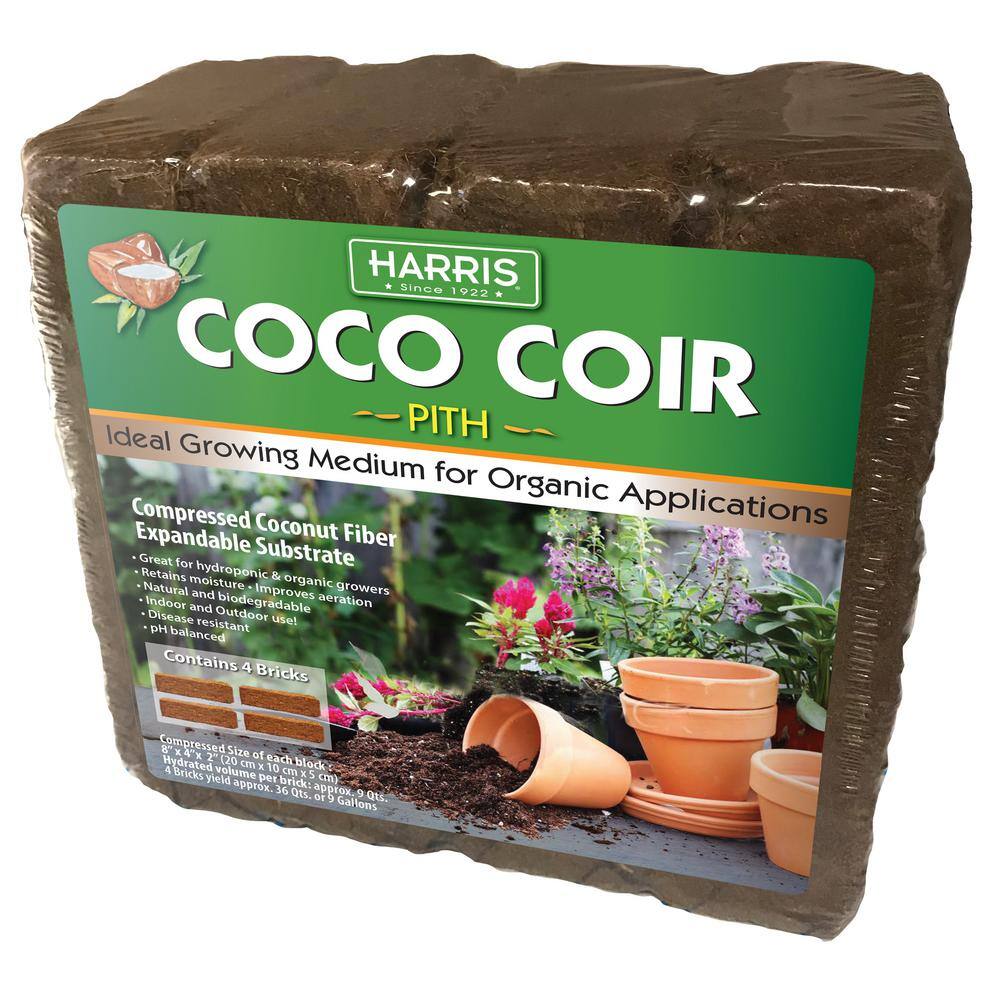 Harris 9 Gal. Expanding Coco Coir Pith (4-Brick Pack) HDCOCO-4