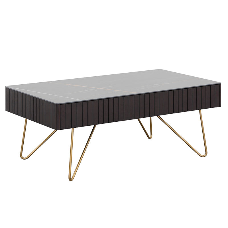 ELORA 116cm Coffee Table - Ceramic - Smoke Brown Ash