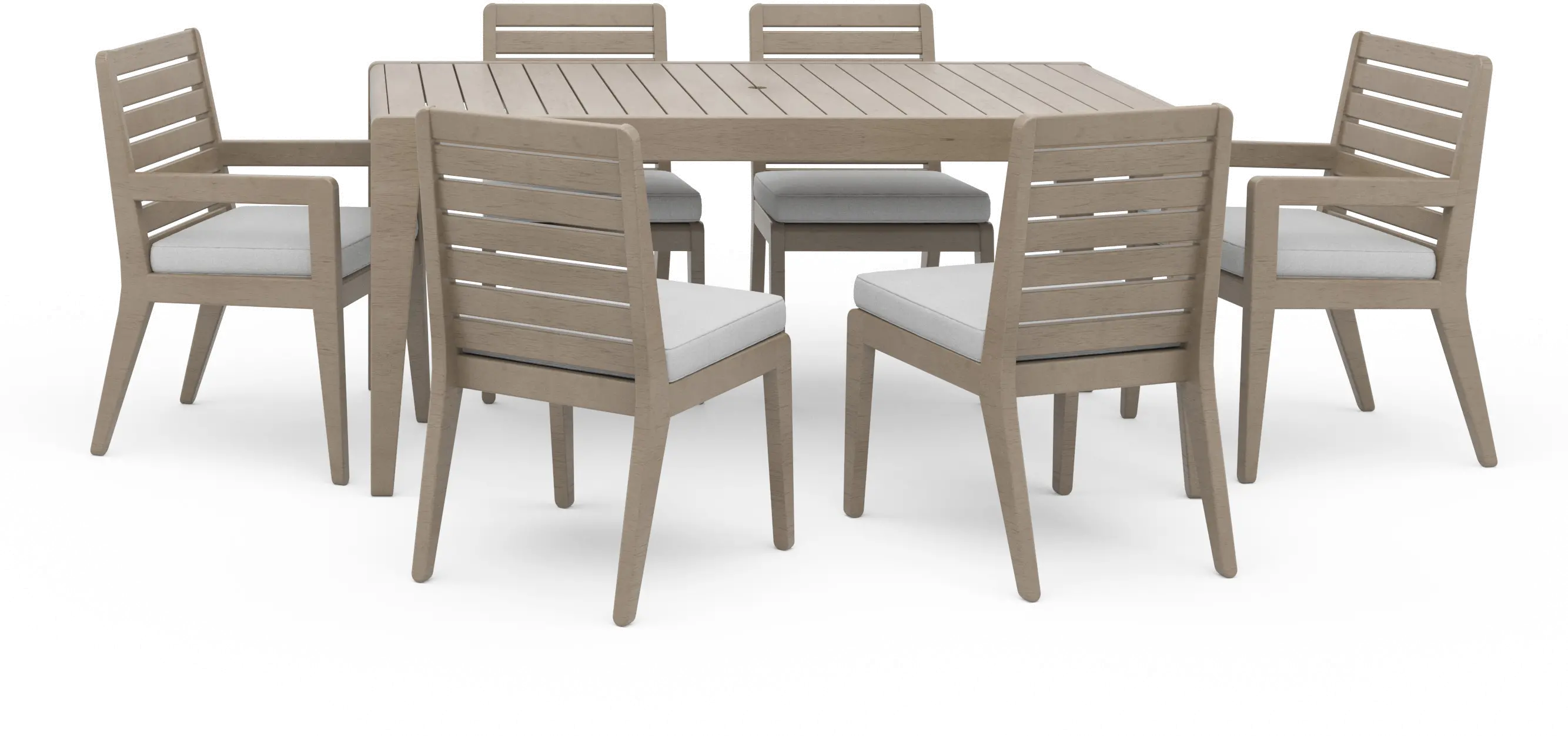 Sustain Brown 7 Piece Outdoor Dining Table with Armchairs