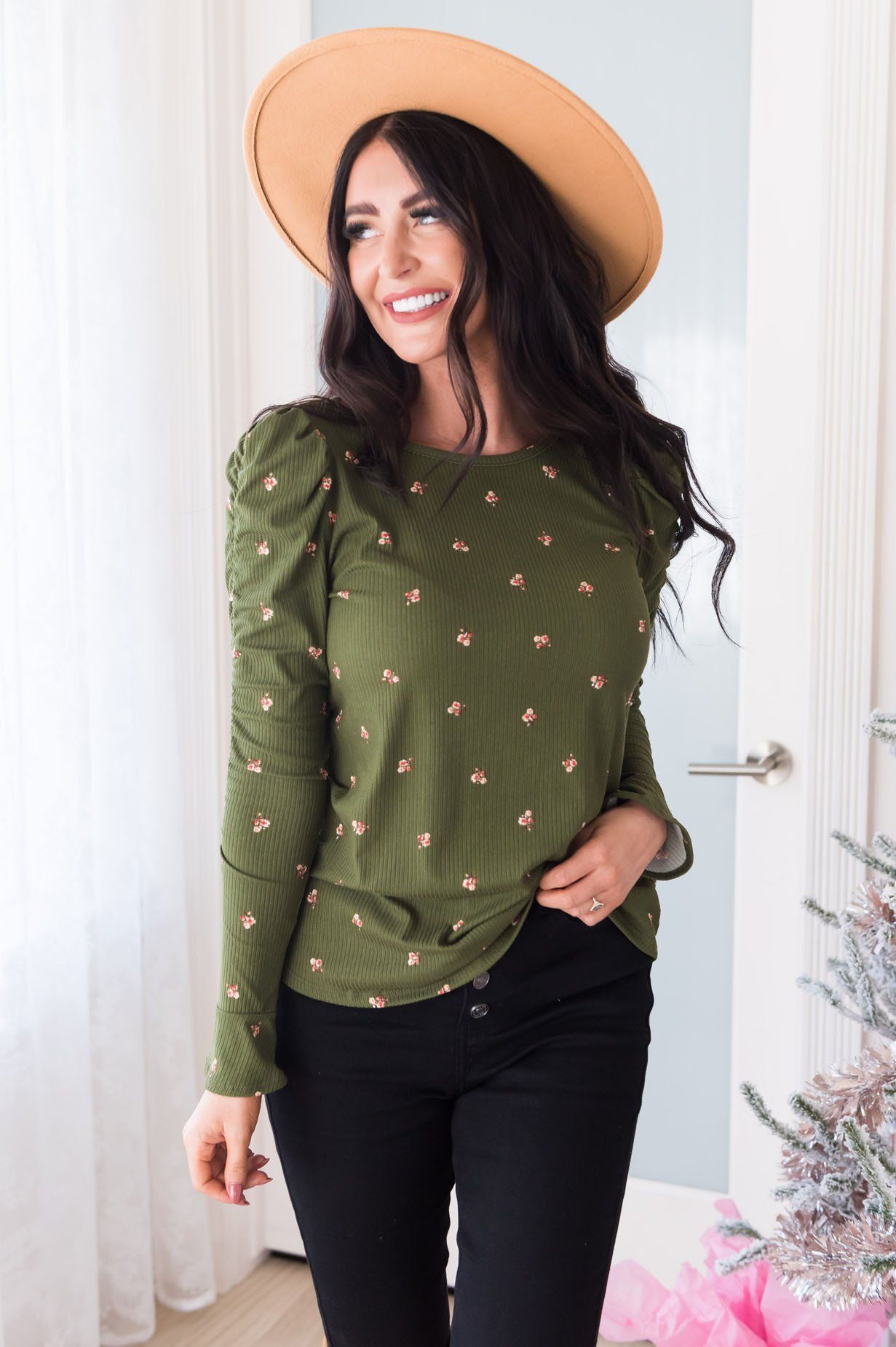 Winter Blooms Modest Blouse