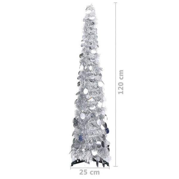 vidaXL Popup Artificial Christmas Tree Silver 4 ft PET