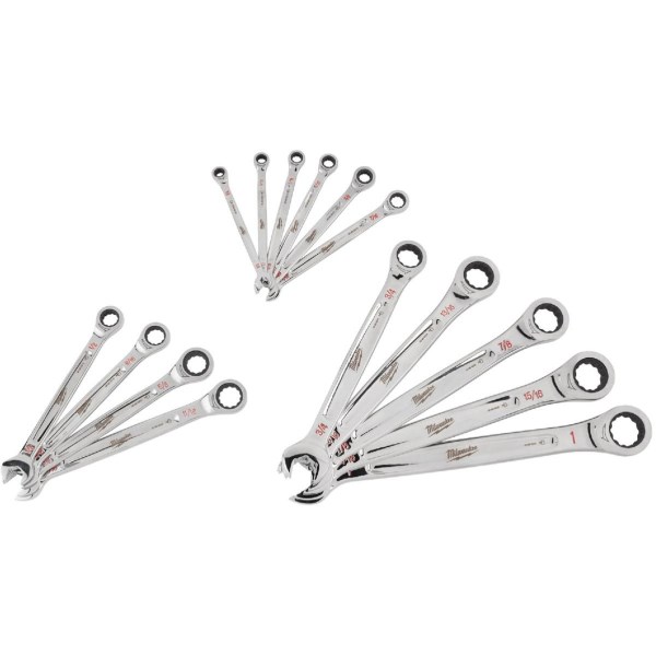 Milwaukee Standard 12-Point Ratcheting Combination Wrench Set (15-Piece)