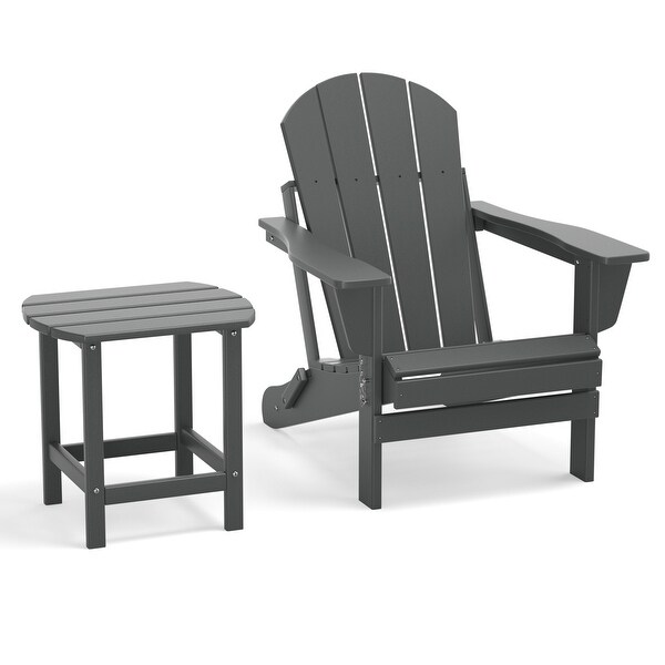 Adirondack Outdoor Side Table，HDPE Plastic End Tables for Patio，Backyard，Pool，Easy Maintenance Weather Resistant