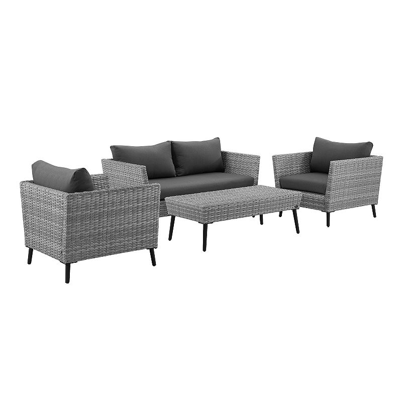 Crosley Richland Patio Wicker Conversation 4-piece Set