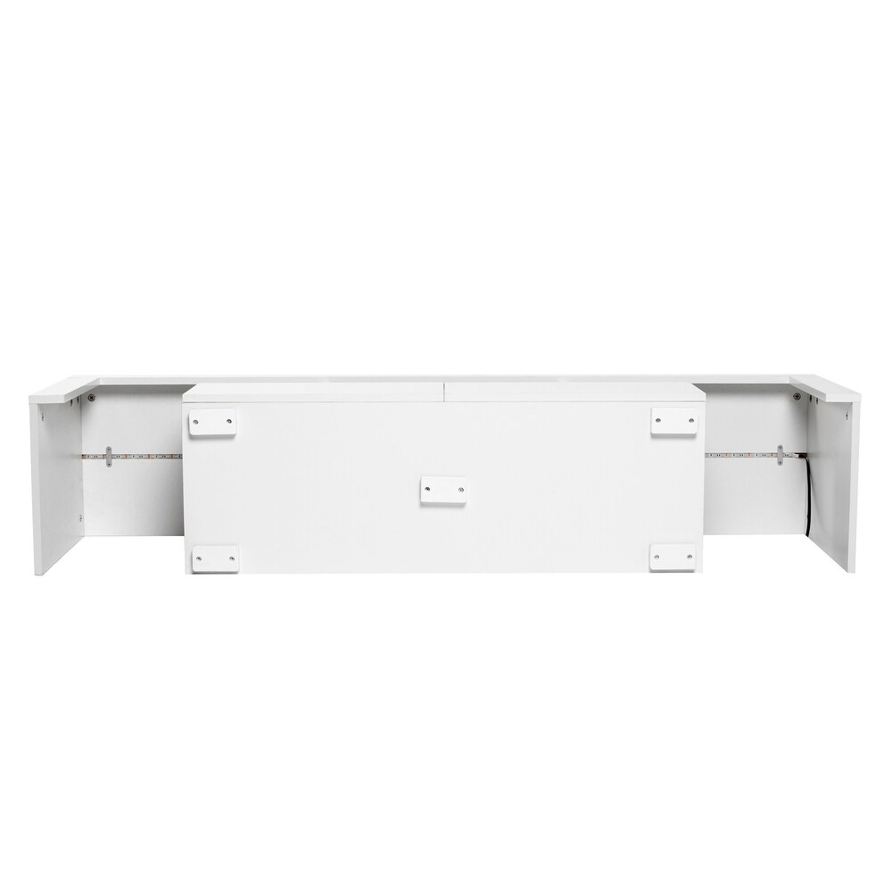 LED White TV Stand for TVs up to 65\