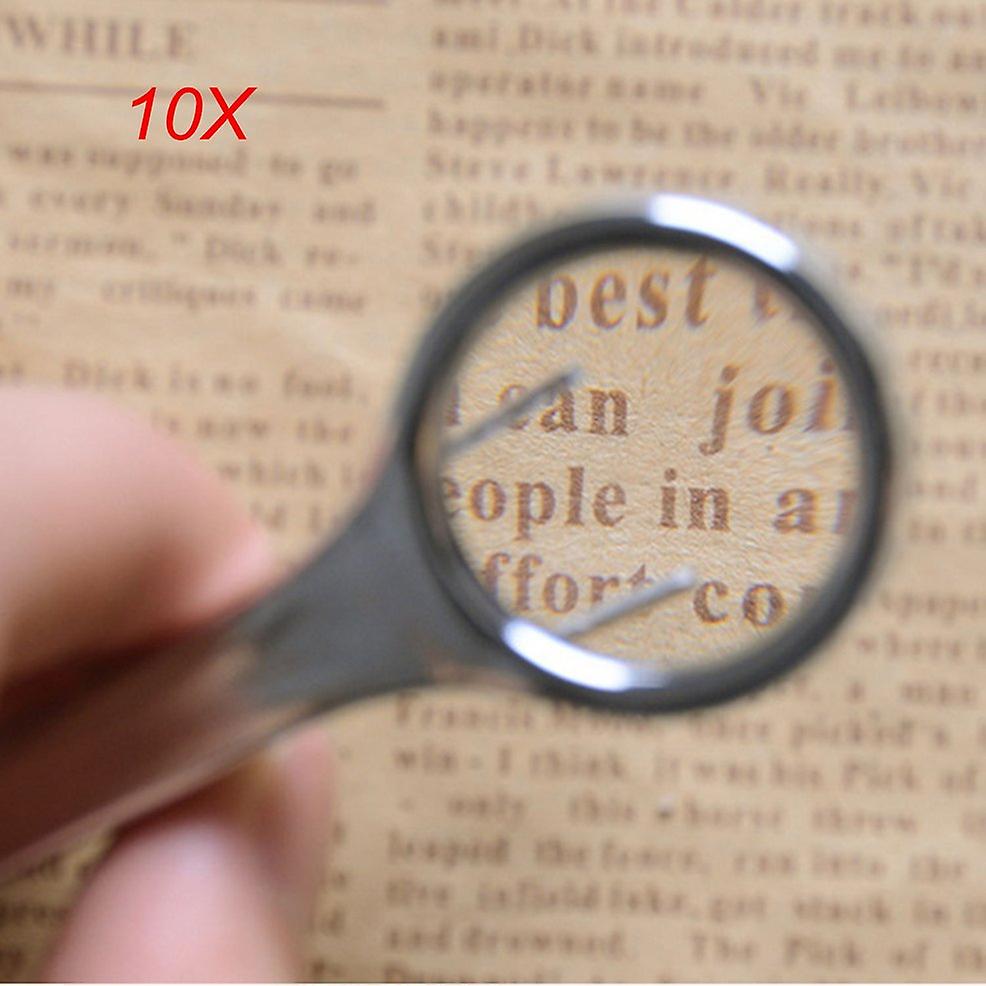 Multifunctional 10x Magnifier Stainless Steel Magnifying Glass With Tweezer