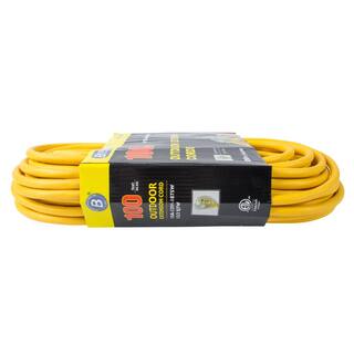 Bergen Industries 100 ft. 123 SJTW 15 Amp125-Volt Outdoor Single Receptacle Extension Cord Yellow OC100123LT