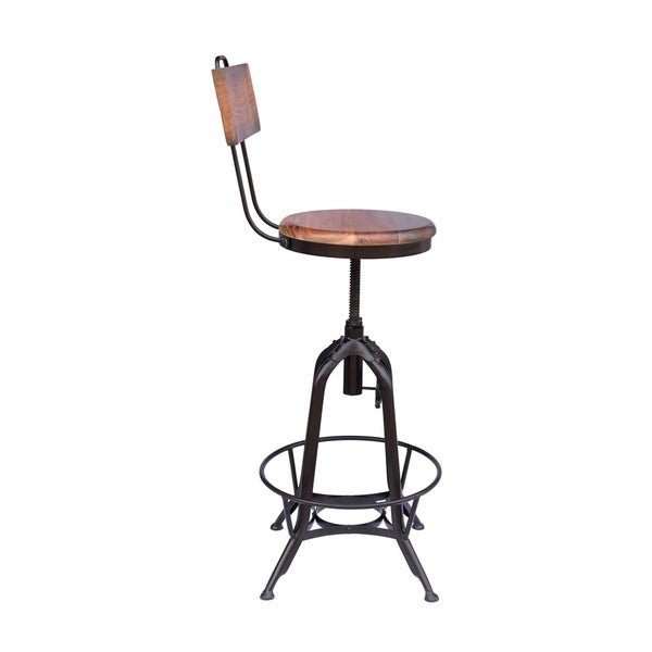 Clarkson Modern Industrial Acacia Wood Bar Stool by Christopher Knight Home